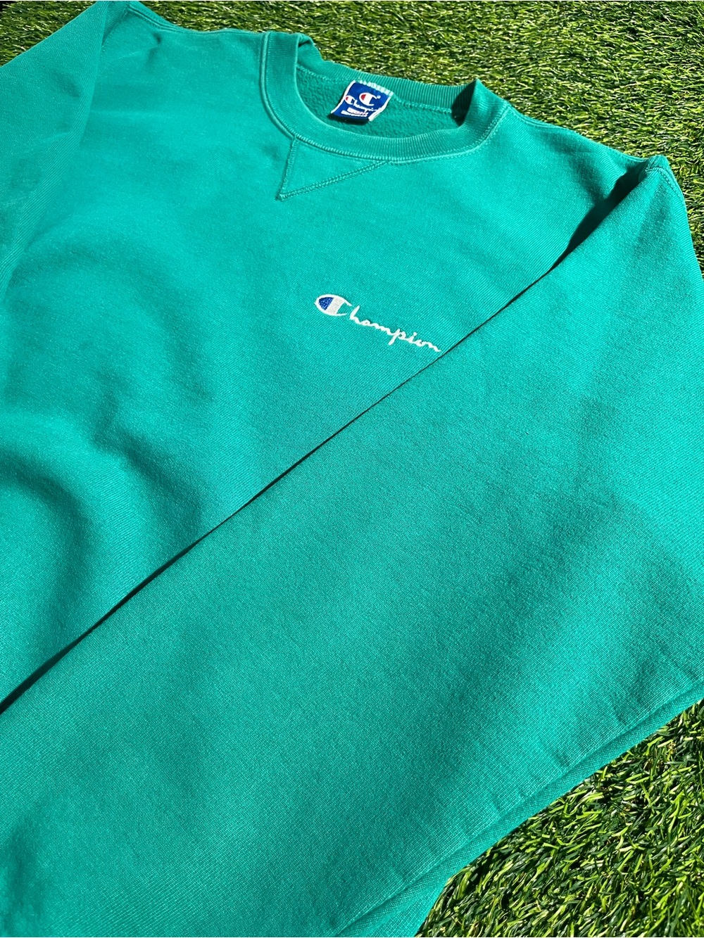Champion Men’s Crewneck Sweatshirt in Teal Green